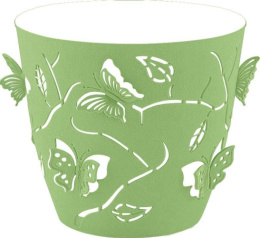 Горшок для цветов пластиковый Butterflies со вставкой 0,7л d-11,5см зеленое яблоко Plast Team PT401110050