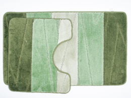 Комплект ковриков напольных для ванной и туалета на латекс. основе Enigma 2пр. 50х 80см/40х50см толщина 12мм, зеленый Aqua-Prime