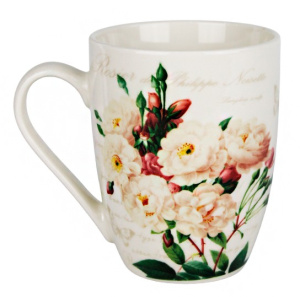 Кружка фарфоровая 370мл Цветок Шиповника Фокус 370-17126