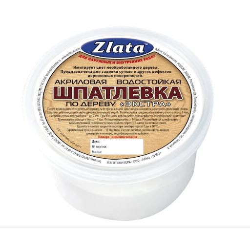 Шпатлевка по дереву акриловая Zlata махагон 0,4кг Zlata