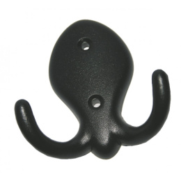 Крючок-вешалка №18 2-х рожковый черный 4477