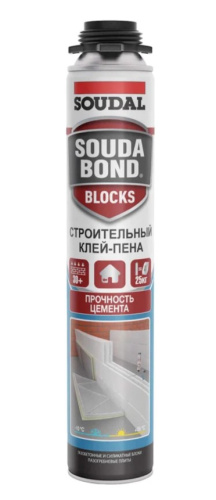 Клей-пена полиур. пистолет. Soudal Soudabond Блоки 750мл. 199052