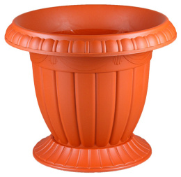 Вазон для цветов пластиковый Валенсия с подставкой 25л терракотовый Ар-Пласт 07064