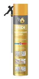 Пена монтажная  "V6"  всесезонная (MIDI) 510г 01-01-51