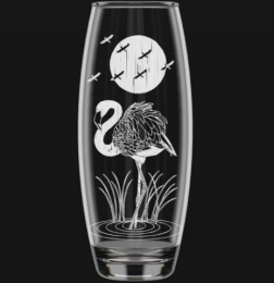 Ваза для цветов стеклянная бочонок h-26см Flora Фламинго, в п/у Декостек 966-Г