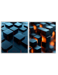 Тетрадь  96 листов Черные кубы, гребень Т96-4885