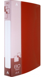 Папка с  80 файлами Бюрократ, 0,8мм, красная -BPV80RED