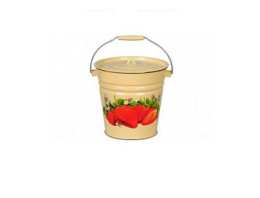 Ведро эмалированное 12л с металл. крышкой с декором СтальЭмаль 1с28с