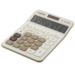 Калькулятор Devente DС-118W 12 разрядов, 126х175х42мм, белый/коричневый 4031347
