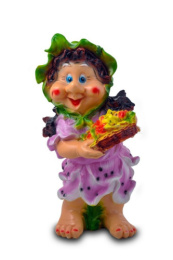 Фигурка садовая гипсовая Девочка с корзиной цветов 28х55см ГусьДекорЛюкс 7С07