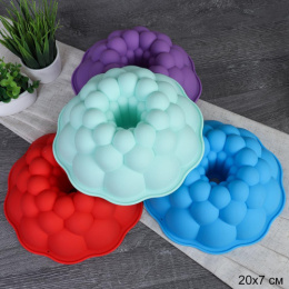 Форма для выпечки силиконовая круглая d-20см h-7см Кекс HL-027, цвет в ассортименте 725999