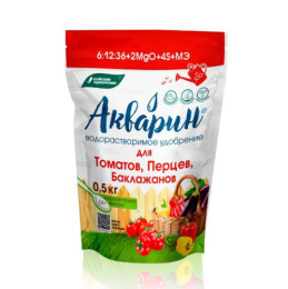 Акварин для томатов, перцев, баклажанов 500г удобрение водорастворимое комплексное, марка 16, дой-пак Буйские удобрения