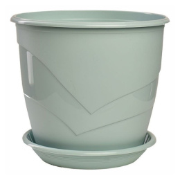 Горшок для цветов пластиковый Венеция с поддоном 2,0л d-16см h-14см мята 5plast 5PL0372