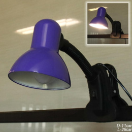 Лампа настольная ученическая на прищепке 40Вт, цоколь - Е27, фиолетовый 108BXIAO-6/730866