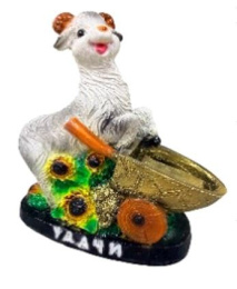 Копилка гипсовая Барашек с тачкой 17х21см Гарденвилл 505