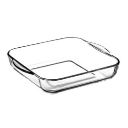 Форма для запекания стеклянная жаропрочная квадратная 28х28х6см 3,2л с ручками Borcam 59024