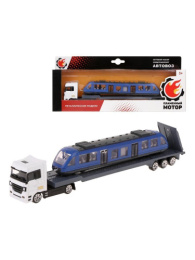 Машины металлические набор  2шт. Транспорт: автовоз, трамвай, в коробке Пламенный мотор 870920