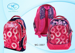 Рюкзак школьный для девочек с рисунком, 2 цвета МС-3887