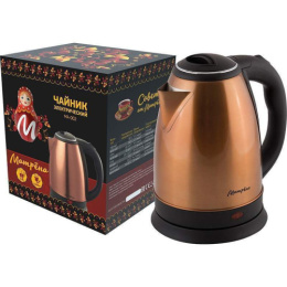 Чайник электрический 1,8л 1500Вт, МА-002, нержавеющая сталь, диск, медный Матрена 006747