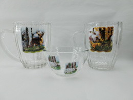 Кружки для пива стеклянные набор 2шт. 500мл + салатник Охота-рыбалка, в п/у Gid Glass D1361/02+D1322/01