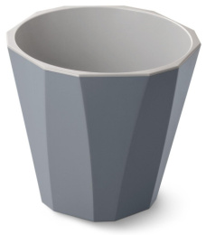 Кашпо пластиковое Палермо со вставкой 1,8л 16х16,7х15см темно-серый Martika С316ТСЕР