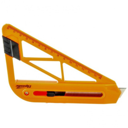 Нож пластиковый с выдвижным сегментированным лезвием 18мм для резки обоев и линейкой Sparta 78919