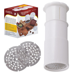 Терка кондитерская для шоколада и сыра пластиковая, нержавеющее лезвие, d-8см h-9см Мультидом МТ80-285