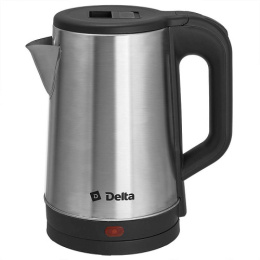Чайник электрический 1,8л 1500Вт, нержавеющая сталь, диск, черный Delta DL-1118