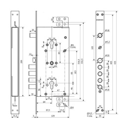 Замок врезной Гардиан-7516Т, без цилиндра Гардиан 40243 