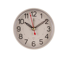 Будильник механический кварцевый d- 8см Классика, бежевый Рубин В7-023