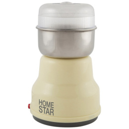 Кофемолка электрическая 150Вт, вместимость 50г, HS-2001, бежевый HomeStar 000500