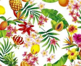 Клеенка столовая на тканевой основе ТВ 1,30х25м белый фон Колорит 573/0