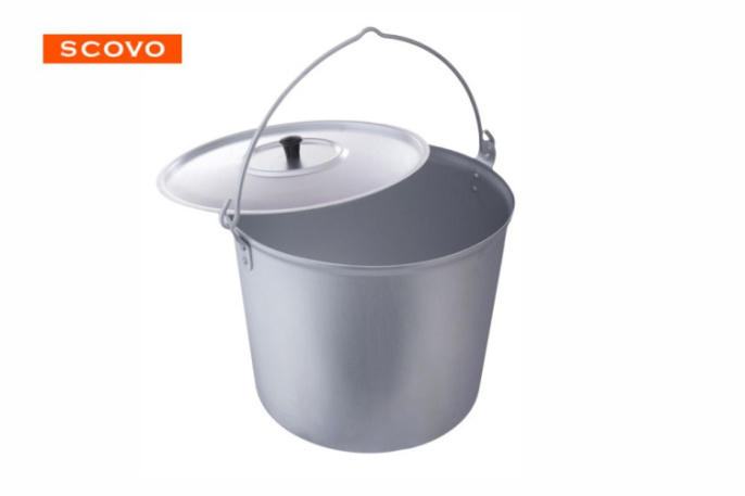 Ведро алюминиевое 10л цилиндрическое с крышкой Scovo МТ-095