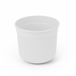 Горшок для цветов пластиковый Сканди со вставкой  2,0л d-16,5см h-14,5см белый Альтернатива М9119