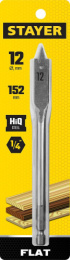 Сверло по дереву 12х152мм перовое 6-гранный хвостовик, Flat Stayer 2950-12