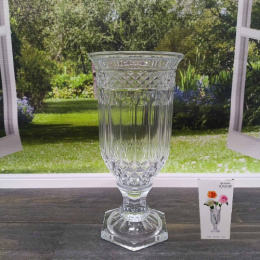 Ваза для цветов стеклянная кубок h-27см d-13,5см Радужный Дом РД20600