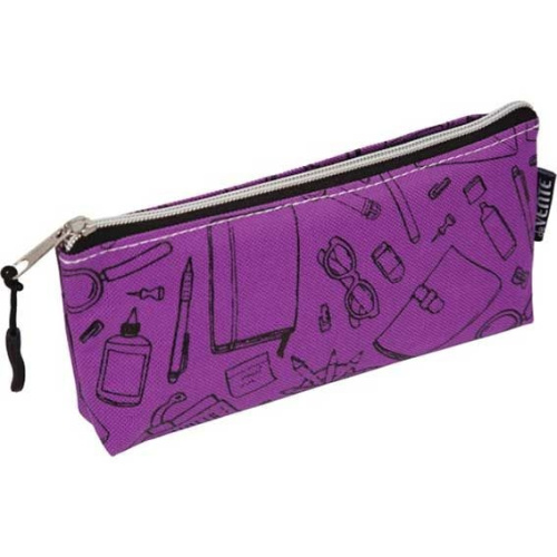 Пенал Devente треугольный School, фиолетовый, на молнии 7026060