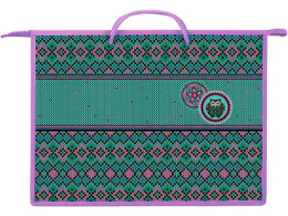 Папка для тетрадей А3 Hatber Вязаный узор, на молнии, с ручкой AMn_13084
