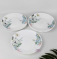 Тарелка стеклокерамическая мелкая 190мм Цветы Фокус 7327-твч7,5