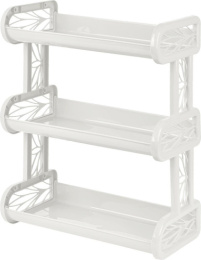 Полка для ванной комнаты навесная пластиковая трехсекционная Тюльпан 32х17х42см, белое облако Keeplex Light KL168312048