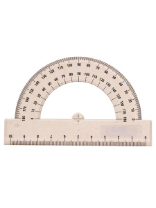 Транспортир 180 10см пластиковый, прозрачный ТР-6015