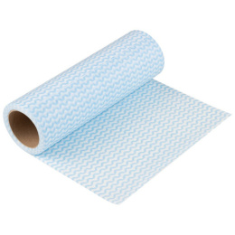 Салфетки из спанлейса с перфорацией в рулоне 30шт. 25х30см синяя волна Рыжий кот 006092