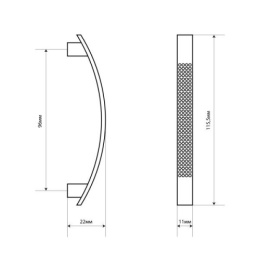 Ручка-скоба мебельная StahlBuro A345-96 2шт., CP хром, точка StahlBuro 42324
