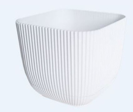 Горшок для цветов пластиковый Агава квадратный с поддоном 0,27л белый Ар-Пласт А261