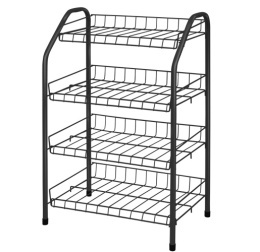 Этажерка для обуви металлическая узкая 4 полки 70х46,5х30см, черный Nika ЭТ2/Ч