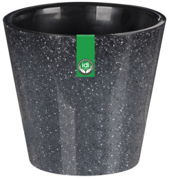 Горшок для цветов пластиковый Grenada со вставкой 16л d-33см на колесиках гранит светло-серый IDIland 221609421/02