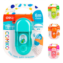 Корректирующая лента 5мм х  6м Deli, ассорти EH350