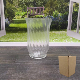 Ваза для цветов стеклянная клеш h-20см d-13,5см Диагональ Радужный Дом РД79973