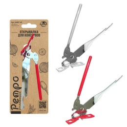 Открывалка-бабочка стальная хромированная ручки с полимерным покрытием Ретро, в ассортименте Мультидом AN57-44