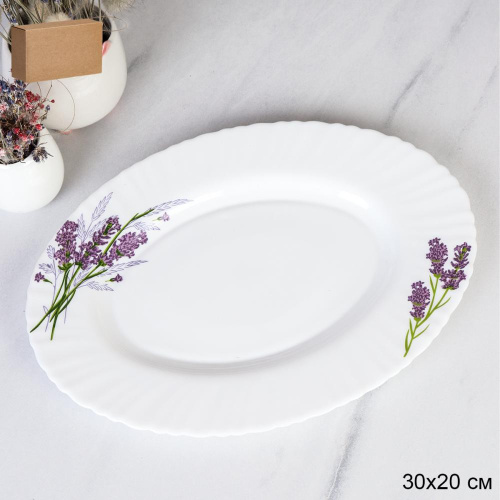 Блюдо стеклокерамическое овальное 300мм Лаванда LHYP-120XN (7131-3)/734520